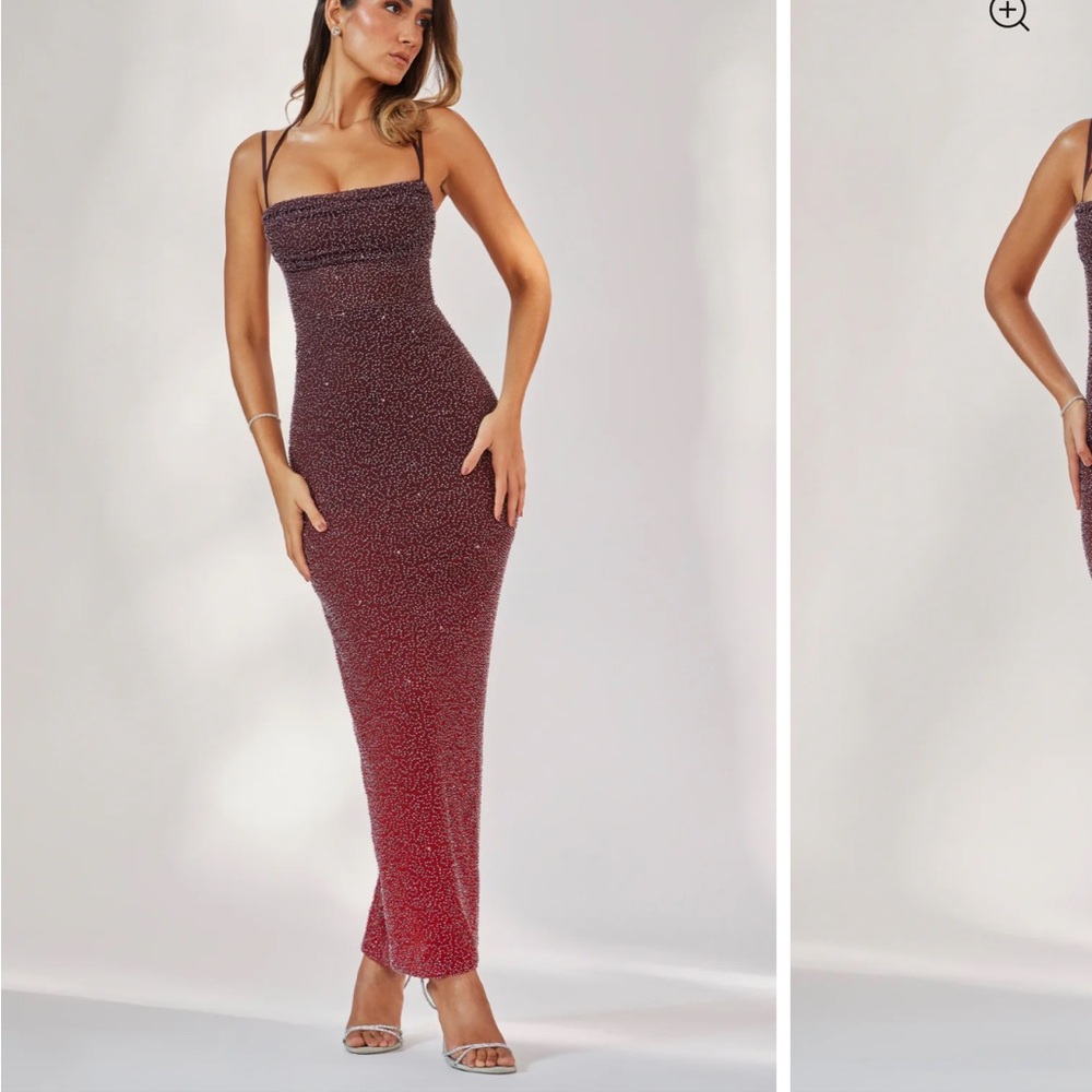 Elegant Red Gradient Dress